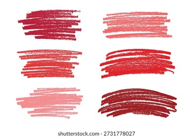 Satz von Pinsel malen Strich Textur swatch Handgemalte Hintergrund Tinte Scribble Dab Clipart Farbe Schmutzspritzer für Tags und Briefmarken Design
