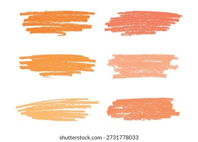 Satz von Pinsel malen Strich Textur swatch Handgemalte Hintergrund Tinte Scribble Dab Clipart Farbe Schmutzspritzer für Tags und Briefmarken Design