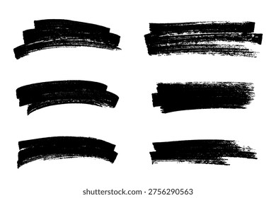 Set of brush paint stroke texture swatch Hand painted background Ink scribble dab clipart Paint smudge for tags and stamps design, beauty fashion poster