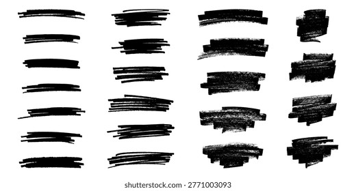 Set of brush paint stroke texture swatch Hand painted background Ink scribble dab clipart Paint smudge for tags and stamps design, beauty fashion poster