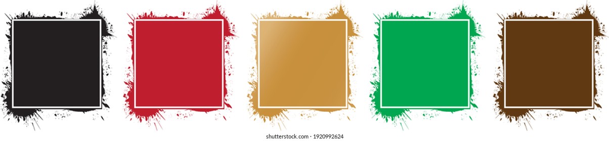 conjunto de marcos de marca de tinta pintada con pincel con lugar para el texto