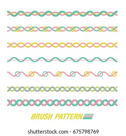 Set of brush pattern.several line for border pattern.