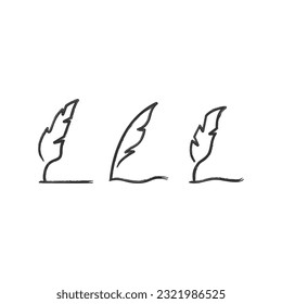 Set of brush quill signature logo design vector