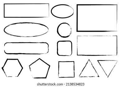 Satz von Pinselformen. Weißer Hintergrund. Design-Element. Pinselstrichzeichnung. Vektorgrafik. Stockbild. 