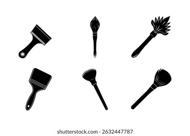 set of brush silhouette vector illustration