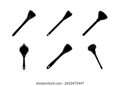 set of brush silhouette vector illustration