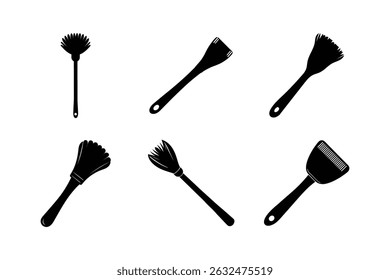 set of brush silhouette vector illustration