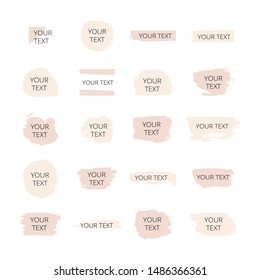 Set of brush spots for branding design. Vector isolated illustration.