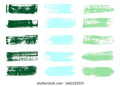 Set brush stroke. Abstract acrylic brush strokes isolated on white. Vector distressed grunge modern textured brush stroke. Dry brush.  Hand drawn vector.