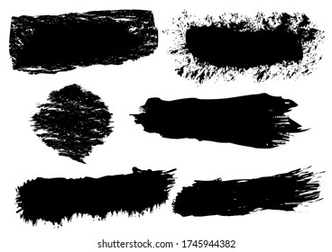 set of brush stroke hand drawn Design Elements. grunge backdrop, dirt banner, and dirty texture. vector illustration