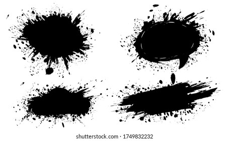 set of brush stroke hand drawn Design Elements. grunge backdrop, dirt banner, and dirty texture. vector illustration