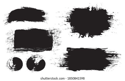 set of brush stroke hand drawn Design Elements. grunge brush strokes isolated on white background. vector illustration