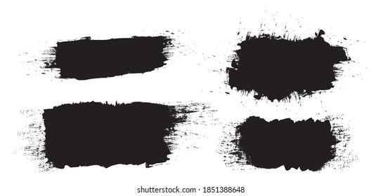 set of brush stroke hand drawn Design Elements. grunge brush strokes isolated on white background. vector illustration