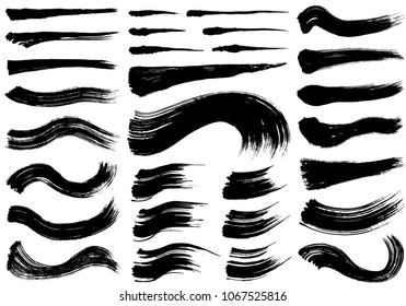 Set of brush stroke illustrations.