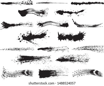 Set of brush stroke illustrations.