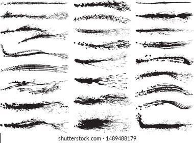Set of brush stroke illustrations.