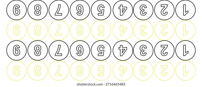 Set of brush stroke, marker textured numbers. Numbers 1, 2, 3, 4, 5, 6, 7, 8, 9, Stylish hand draw brush painted numbers set. Bold brush drawn grunge. Dirty texture vector. Rough brush strokes.Eps10

