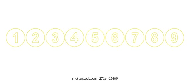 Set of brush stroke, marker textured numbers. Numbers 1, 2, 3, 4, 5, 6, 7, 8, 9, Stylish hand draw brush painted numbers set. Bold brush drawn grunge. Dirty texture vector. Rough brush strokes.

