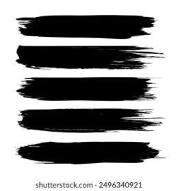 Set of brush stroke on white background