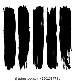 Set of brush stroke on white background
