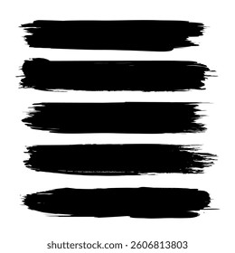 Set of brush stroke on white background