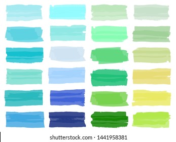 Set brush stroke. Brush, pen, marker, chalk. Vector distressed grunge modern textured brush stroke