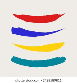 Set brush stroke. Brush, pen, marker, chalk. Vector distressed grunge modern textured brush stroke. Dry brush. Hand drawn vector.
