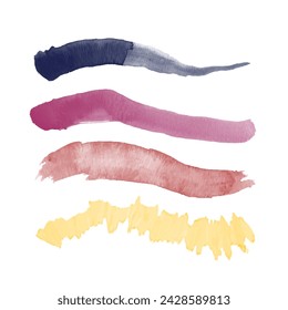 Establecer trazo de pincel. Cepillo, pluma, marcador, tiza. Vector de grunge angustiado moderno texturizado pincelada. Cepillo seco. Vector dibujado a mano.