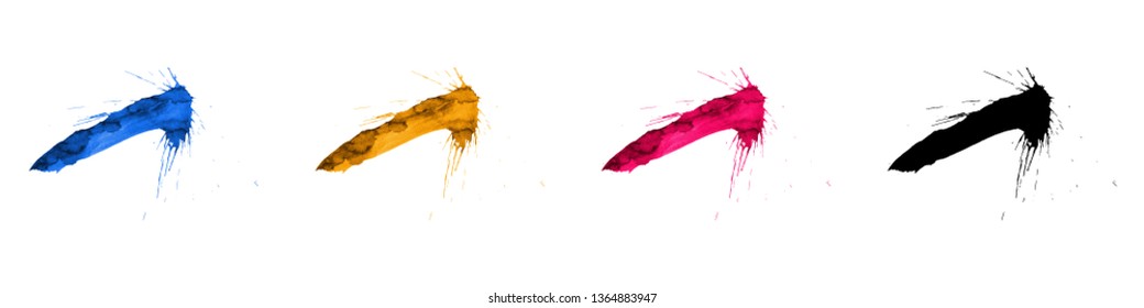 Set of brush stroke and texture. Grunge vector abstract hand - painted element. Underline and border design.
