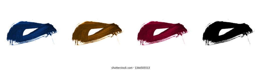 Set of brush stroke and texture. Grunge vector abstract hand - painted element. Underline and border design.