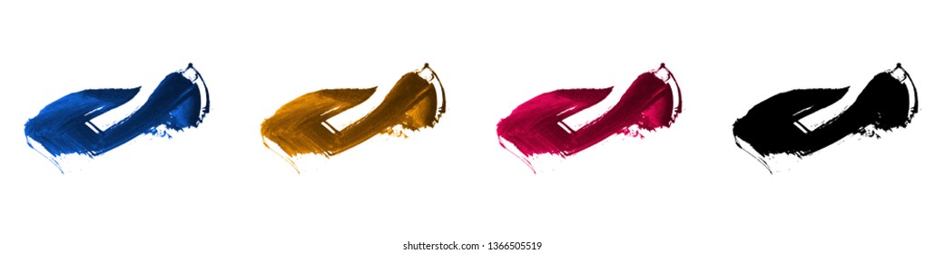 Set of brush stroke and texture. Grunge vector abstract hand - painted element. Underline and border design.