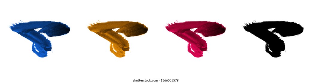Set of brush stroke and texture. Grunge vector abstract hand - painted element. Underline and border design.