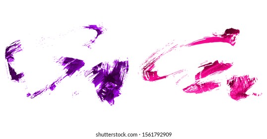Set of brush stroke and texture. Grunge vector abstract hand - painted element. Underline and border design.