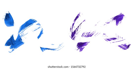 Set of brush stroke and texture. Grunge vector abstract hand - painted element. Underline and border design.