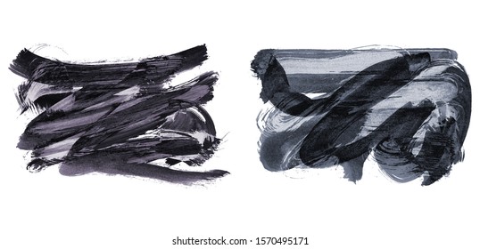 Set of brush stroke and texture. Grunge vector abstract hand - painted element. Underline and border design.