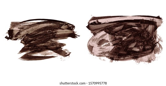 Set of brush stroke and texture. Grunge vector abstract hand - painted element. Underline and border design.