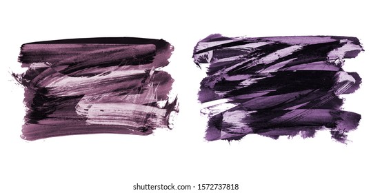 Set of brush stroke and texture. Grunge vector abstract hand - painted element. Underline and border design.