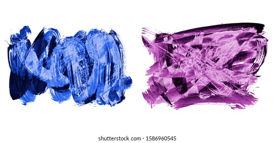Set of brush stroke and texture. Grunge vector abstract hand - painted element. Underline and border design.