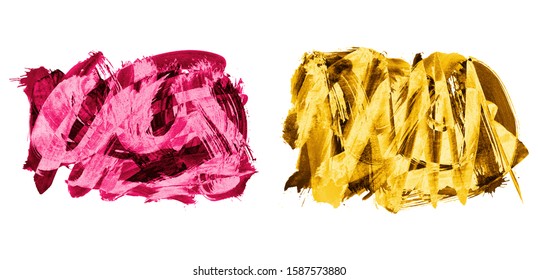 Set of brush stroke and texture. Grunge vector abstract hand - painted element. Underline and border design.