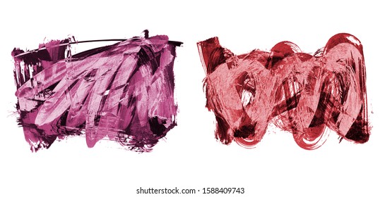 Set of brush stroke and texture. Grunge vector abstract hand - painted element. Underline and border design.
