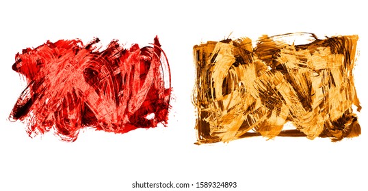 Set of brush stroke and texture. Grunge vector abstract hand - painted element. Underline and border design.