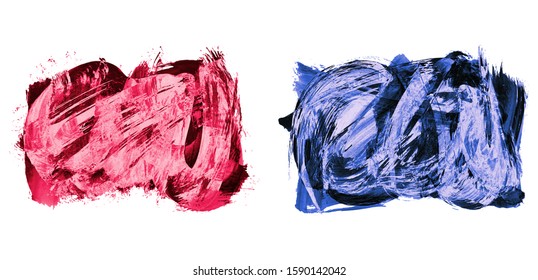 Set of brush stroke and texture. Grunge vector abstract hand - painted element. Underline and border design.