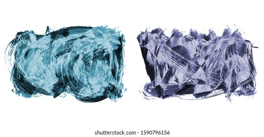 Set of brush stroke and texture. Grunge vector abstract hand - painted element. Underline and border design.