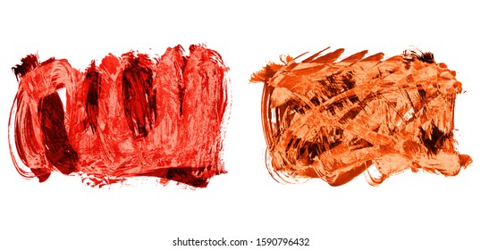 Set of brush stroke and texture. Grunge vector abstract hand - painted element. Underline and border design.