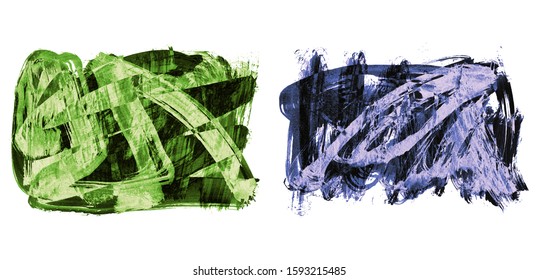 Set of brush stroke and texture. Grunge vector abstract hand - painted element. Underline and border design.