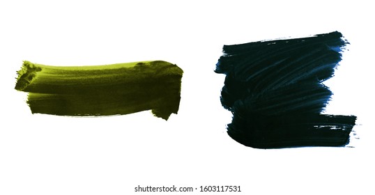 Set of brush stroke and texture. Grunge vector abstract hand - painted element. Underline and border design.