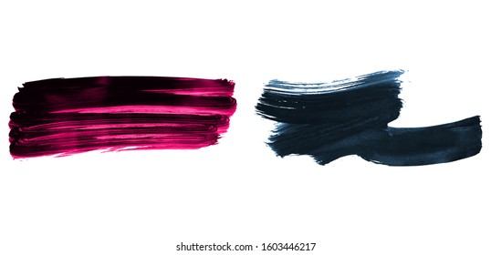 Set of brush stroke and texture. Grunge vector abstract hand - painted element. Underline and border design.