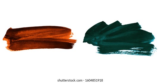 Set of brush stroke and texture. Grunge vector abstract hand - painted element. Underline and border design.