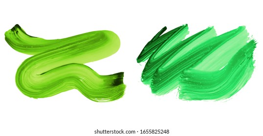 Set of brush stroke and texture. Grunge vector abstract hand - painted element. Underline and border design.