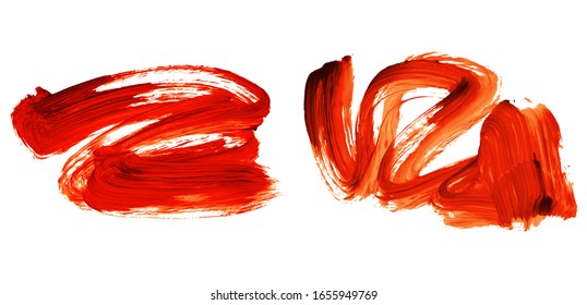 Set of brush stroke and texture. Grunge vector abstract hand - painted element. Underline and border design.
